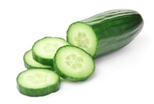 Cucumbers and other green vegetables